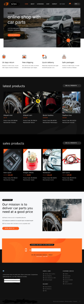 Automotive Parts Website